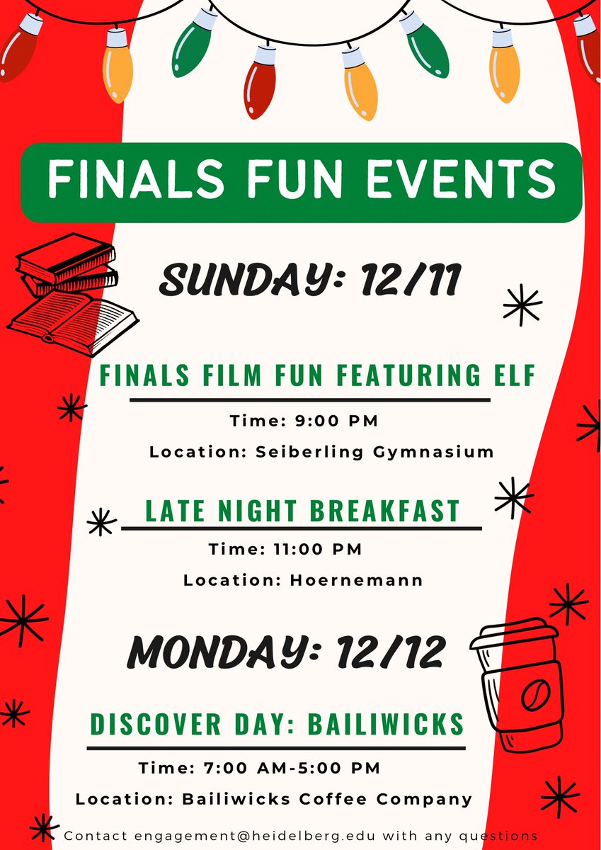 Take a break from studying and finals on Sunday and Monday!