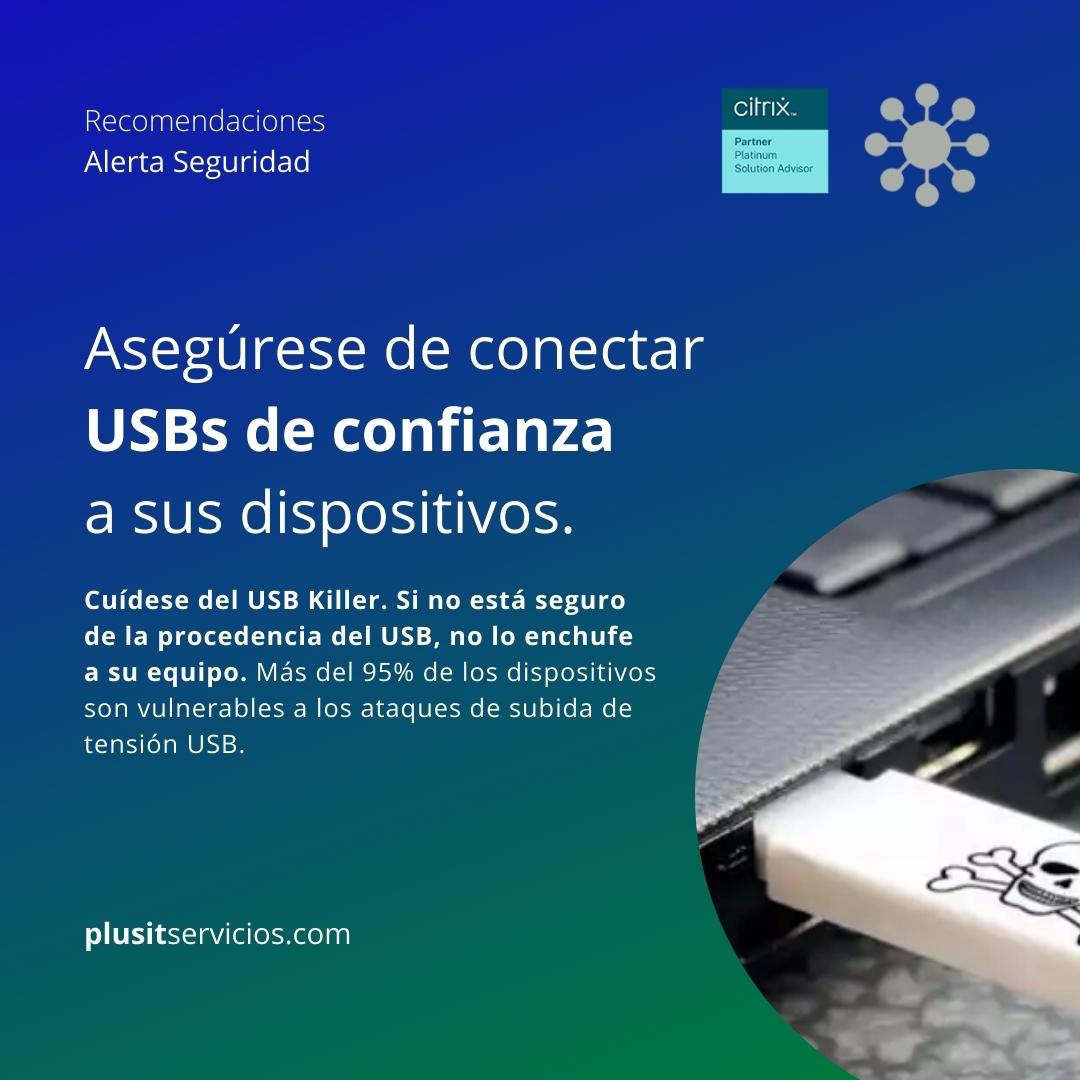 PlusITservicios's tweet photo. 📣 ALERTA SEGURIDAD ¡Cuídese del USB Killer! 
Asegúrese de conectar sólo USBs de confianza a sus dispositivos. Plus-IT, Líder regional en Ciberseguridad

👉https://t.co/XqAhEfXg00

#ciberseguridad
#seguridadIT
#usbkiller https://t.co/bwtLtLnfIC