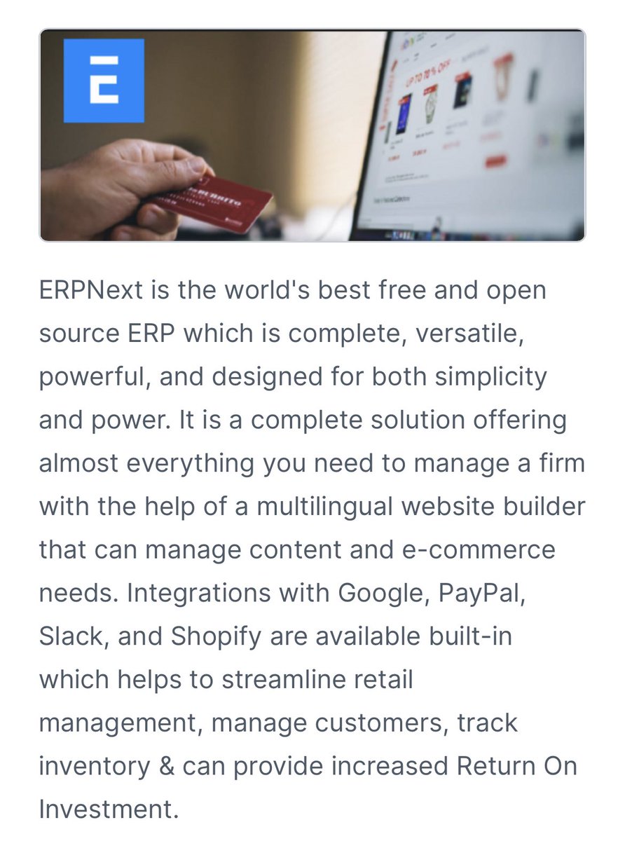 rajithrchandran's tweet photo. Why should you choose ERPNext for your E-commerce Website?

One of our success stories is on the ERPNext community stories.

https://t.co/JqIvZZiDx6

#ERPNext #faircode #Vivitra #community #commerce #success #pharmaceutical #ecommerce https://t.co/xs4hjDe36t