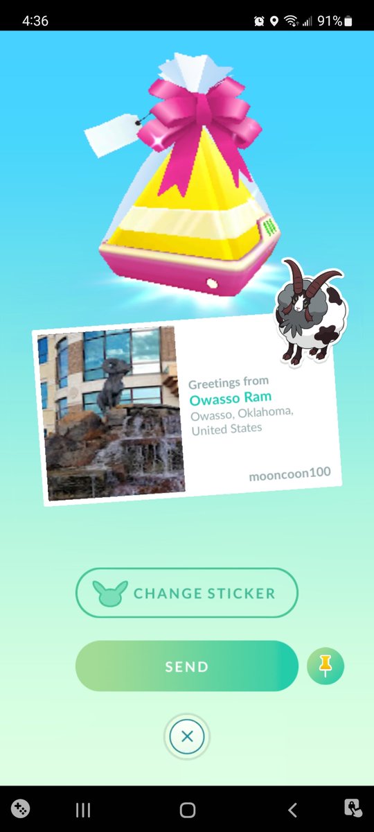 MoonCoon100's tweet photo. Are you dying for this gift with this sticker? lets be friends ! ill open your near daily gift. #pokemongofriends
#Pokemon
#buddy5
#lucky https://t.co/EK7gAG8mP4