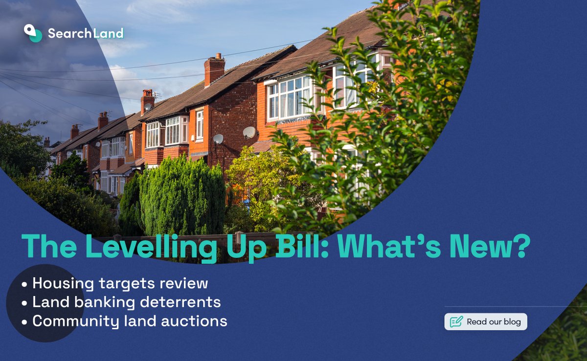 SearchLandHQ's tweet photo. Hot off the press: Government housing targets are to be watered down, and are now to be a “starting point” to local plans, with LPAs having flexibility to “reflect local circumstances”.  More in our blog: https://t.co/lWPw1XjAwf
#planning #housing #levellingup https://t.co/8AD7e4N2aa