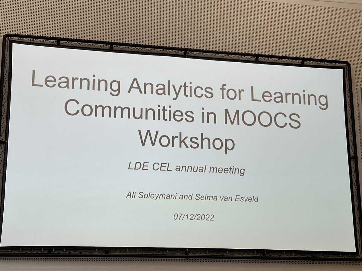wfvanvalkenburg's tweet photo. Now workshop of @TUDelftOnline research coordinator Selma van Esveld #ldecel #learningAnalytics https://t.co/vXPjXH3fDW