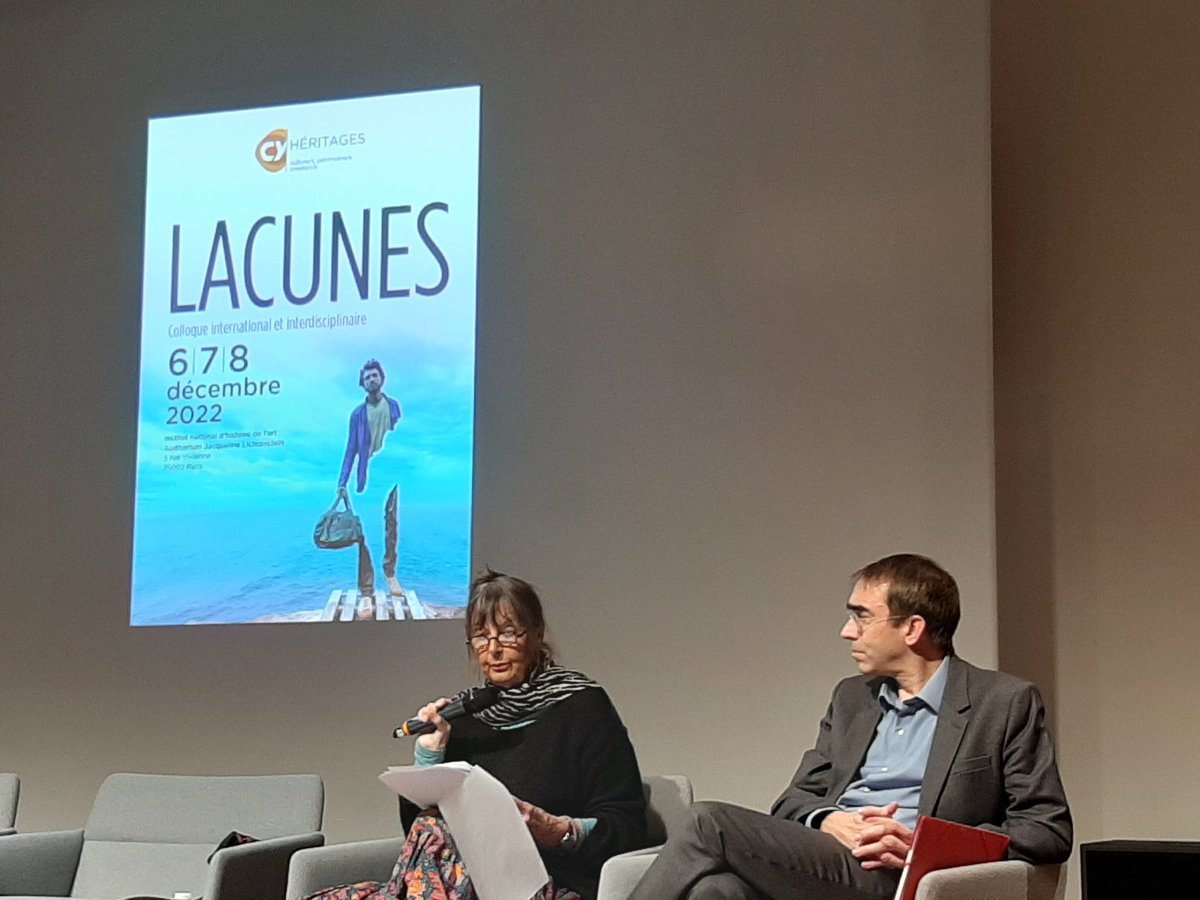 AnneLehoerff's tweet photo. Au colloque @UMRHeritages de @UniversiteCergy sur #lacunes une conférence de la grande historienne Arlette Farge ds une presidence de Etienne Anheim @EHESS_fr Décidément, ces journées pluridisciplinaires sont décidément immensément riches !!! https://t.co/8CYVxugsda