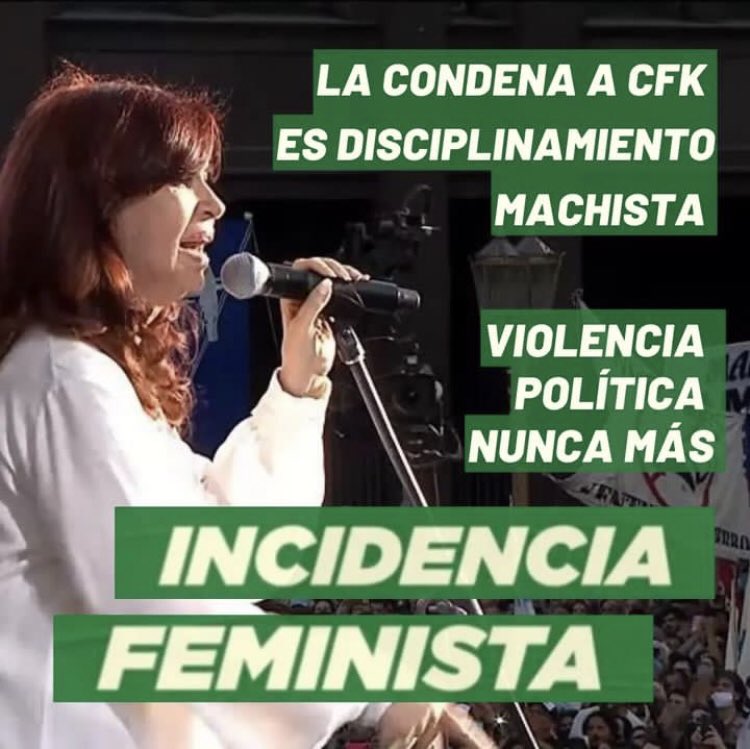 🔴 La condena a <a href="/CFKArgentina/">Cristina Kirchner</a> es disciplinamiento machista 

Repudiamos enérgicamente la persecución y la violencia política ejercida por jueces y fiscales contra Cristina Fernández, vicepresidenta de la Nación. 

[abrimos hilo]