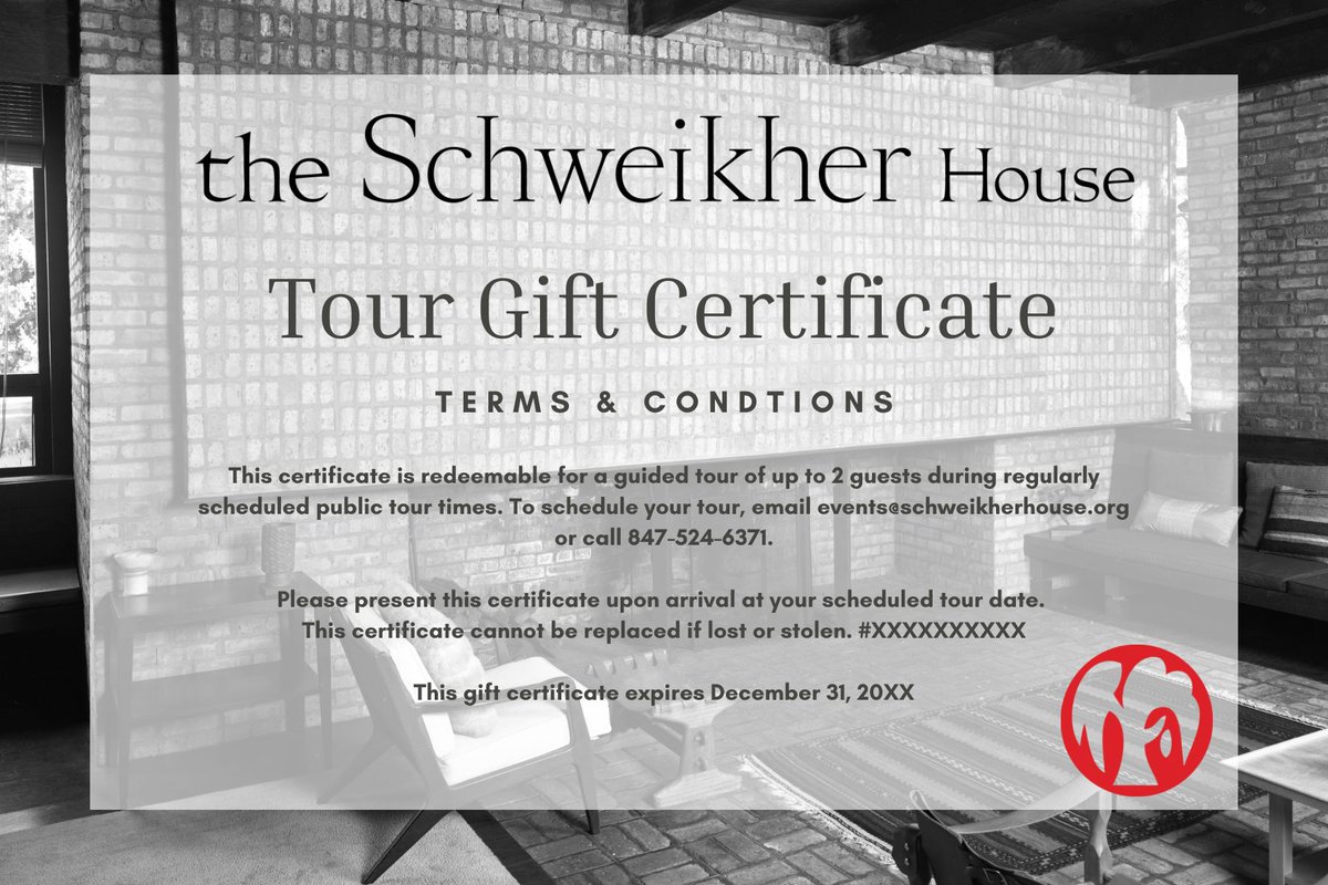 Gift an experience! Did you enjoy a tour and want friends or family to have the same experience? Guided tour gift certificates are available.

Inquiries and orders to events@schweikherhouse.org

#paulschweikher #paulschweikherhouse #midcenturymodernhouse #mcm #chicagoarchitecture