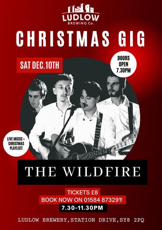 Still tickets left for our Christmas gig on Saturday night. Pop in and ask at the bar or ring 01584 873 291. #ludlowbrewery