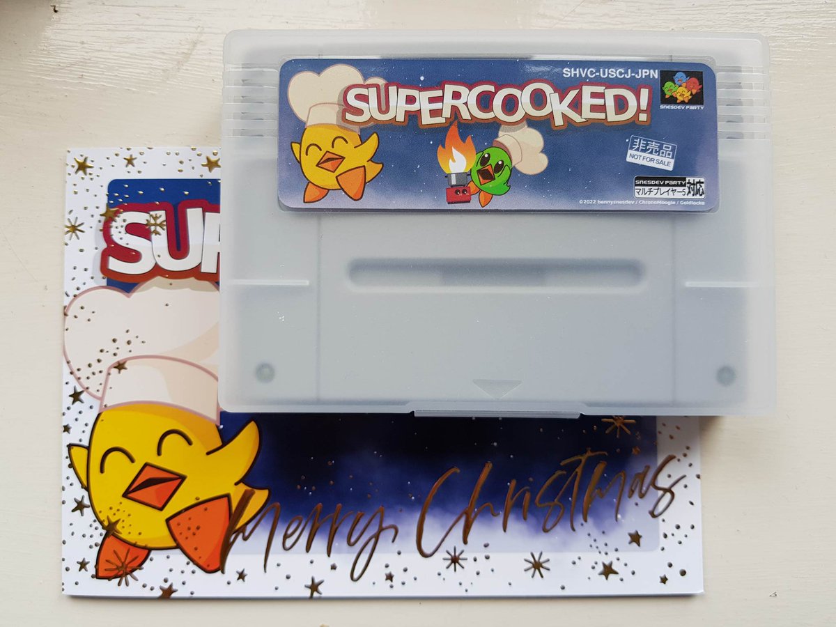 SNESTesterAlex's tweet photo. Der Weihnachtsmann kam früher als erwartet... ganz unerwartet erhielt ich #Supercooked! mit unterschriebener Weihnachts-Grußkarte von den Entwicklern @bennysnesdev, @sfc_moogle und natürlich @Goldlocke7.
Ein Geschenk das man nicht toppen kann 🥹 vielen Dank! Ihr seid spitze :) https://t.co/uuY1giyTVn