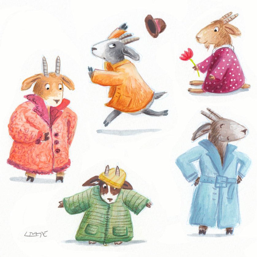 Lou_Tate's tweet photo. Advent Day 7

Goats in Coats

Bloomin’ chilly here today so plenty of coat action going on (along with hats, gloves and thick socks) and that’s just inside….
#artistsontwitter #Illustrator #characterdesign #Advent https://t.co/9Ux8EbdCS9