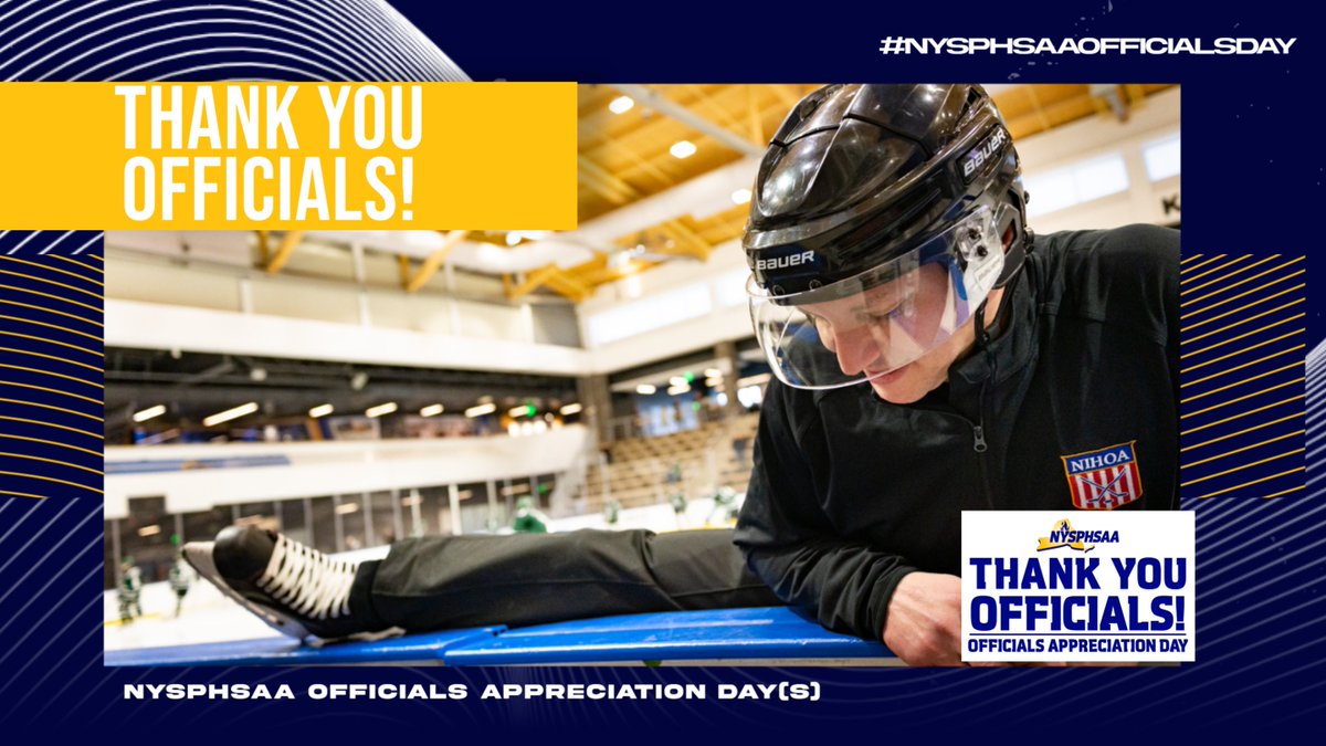 NYSPHSAA's tweet photo. Officials Appreciation Day(s) continue today and tomorrow.

Say thanks to the people who allow us to play the sports we love.

Find a way to say thanks in person or online, and use the #NYSPHSAAOfficialsDay

Interested in becoming an official? Click Here:
https://t.co/cBF4K42b29 https://t.co/SaFva1VOnP