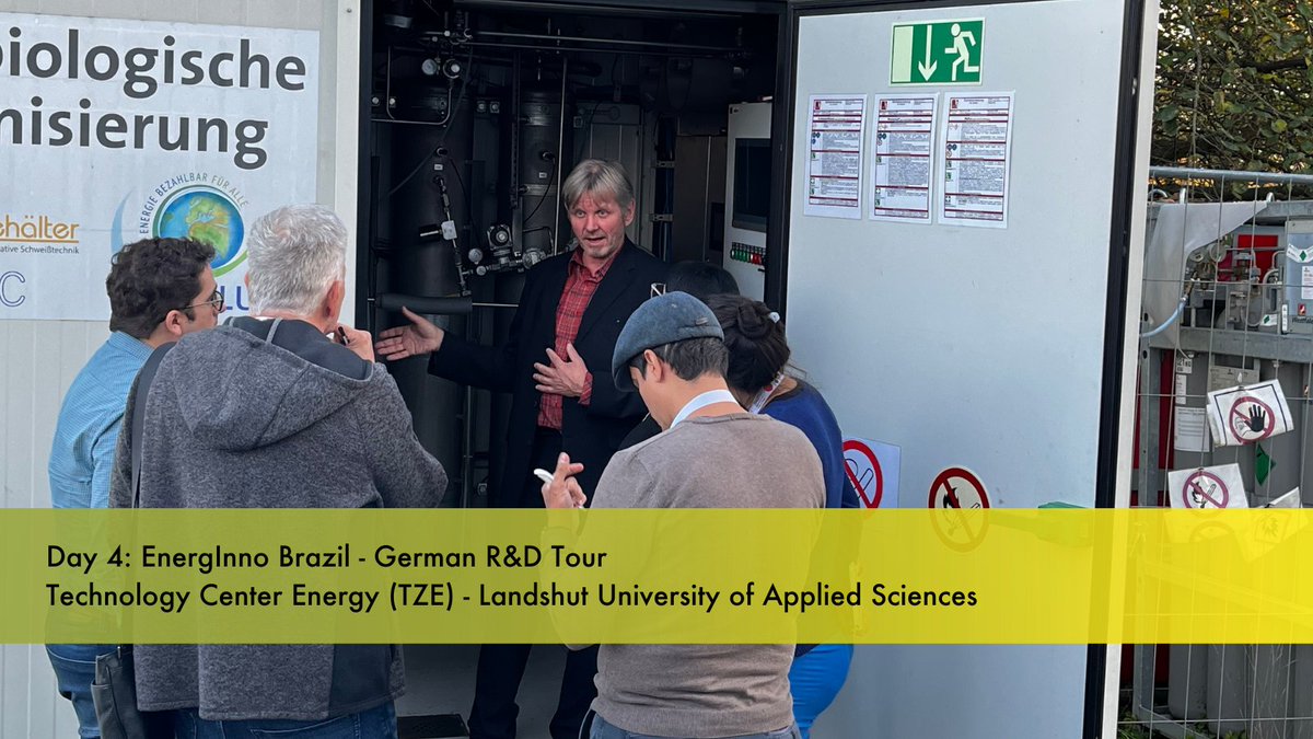 ResearchGermany's tweet photo. On their way through Germany's #GreenEnergySector, the Brazilian group from #EnergInno stopped at the Technology Center Energy #TZE @HaWLandshut. They gained insights into various labs, here #GreenGases #PowerToGas. More about this #GermanRDTour π https://t.co/Nwwsb1cHZi https://t.co/hDTTPw931X