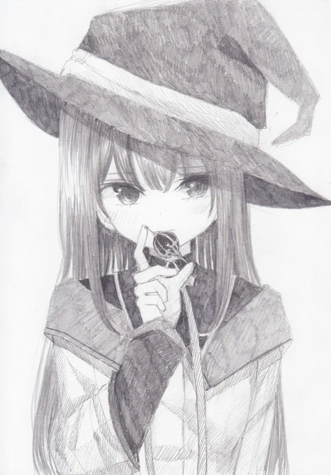シャーペンで描きました。魔法少女まどか☆マギカから、暁美ほむらです#魔法少女まどかマギカ 