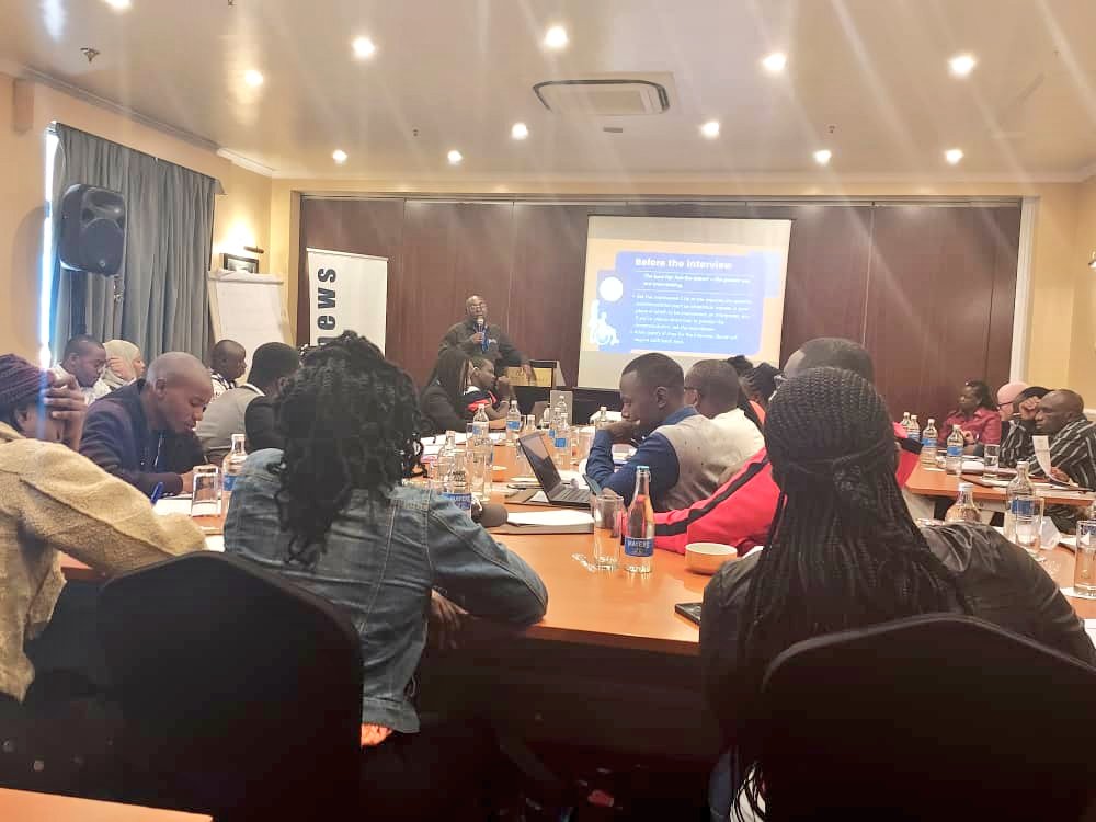 InternewsKE's tweet photo. .@InternewsTz Senior Journalism Trainer Temigunga Mahondo presenting on developing story angles and using data to cover disability stories.
#InclusiveMediaProject https://t.co/nRM9Pa13D8