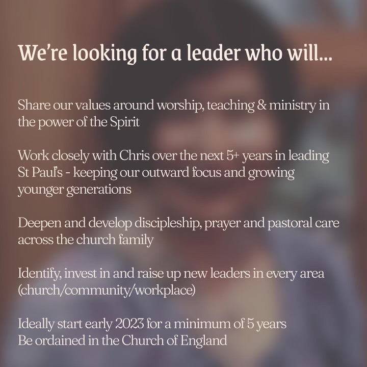 A great opportunity <a href="/stpaulsealing/">St Paul's Ealing</a>.  If you are ordained and looking for a role that will be enriching and exciting then this may be for you.

stpaulsealing.com/vacancies/