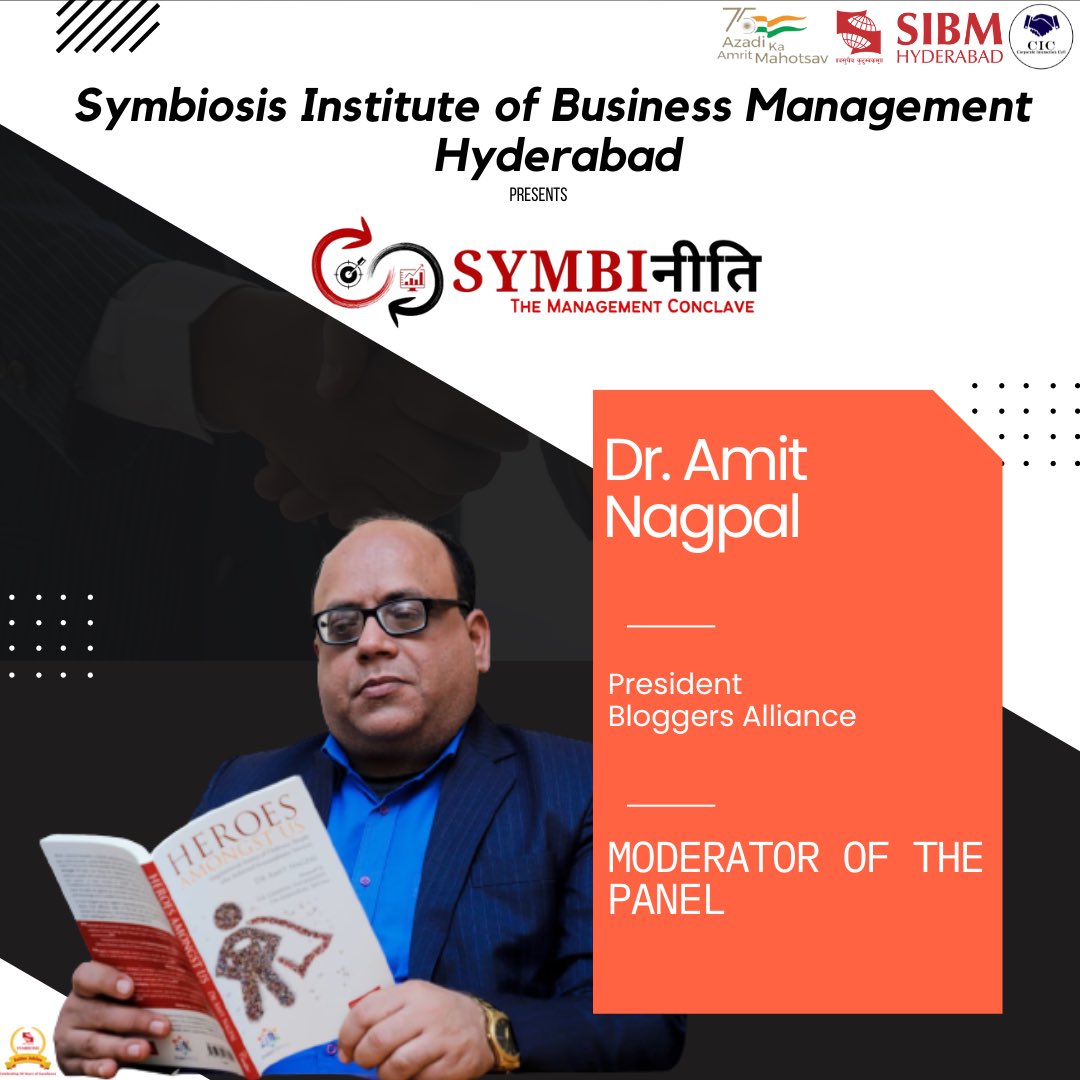 SIBMHYD's tweet photo. SIBM - H is proud to host the first edition of SymbiNeeti โ The Management Conclave on 17th December 2022.
It is an honour to have a distinguished individual, Dr. Amit Nagpal, as the moderator for the panel discussion on "From VUCA to BANI world."
#sibm #sibmh #symbineeti https://t.co/jqzdqEFxRC