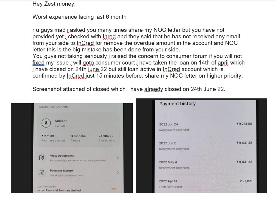 neerajs41801755's tweet photo. Still loan active in Incred Account which i have closed 6 month before 
@ZestMoneyCares @ZestMoney @TechnicalGuruji @InCredFin @consumerforum_ @consumerforum_ @Flipkart @amazonIN @rush2yyz @ChapmanLizzie https://t.co/Kf9fC5fXAK