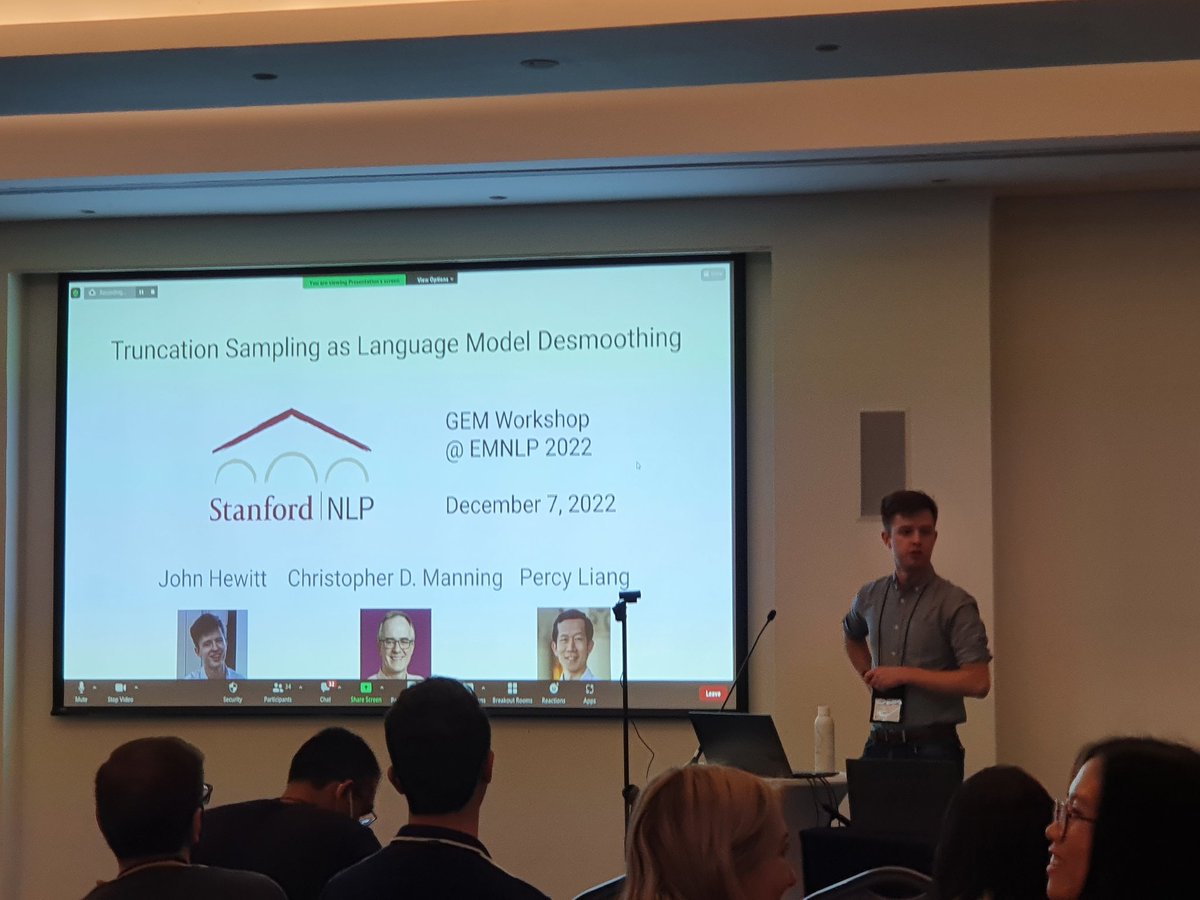 JayAlammar's tweet photo. Improving on top-p sampling with eta sampling which improves long text generation and reduces repetition. @johnhewtt from @stanfordnlp at #gemworkshop22
https://t.co/8ct7u12YHh
#EMNLP2022 https://t.co/6LBKrJpCTS