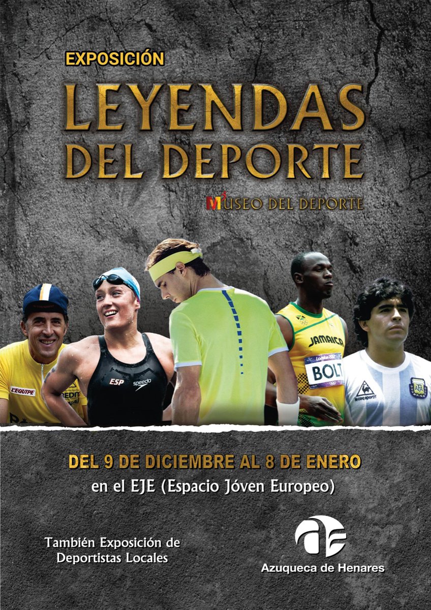 La exposición ‘Leyendas del Deporte’, desde este sábado, en el EJE de #Azuqueca. Se podrán ver hasta el 8 de enero 🗓️ objetos relacionados con los hitos de la historia del deporte.  ow.ly/alTe50LXnpR