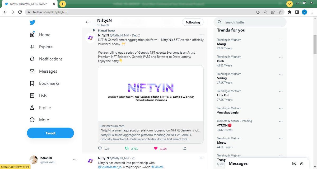 hoavi201's tweet photo. @NiftyIN_NFT #airdrop #giveaway
@lkhoavi15
@hoak32666
@TieudaoX17
thanks, this is a good project, i hope i will be lucky to get it. https://t.co/jUtuIQ2ogK