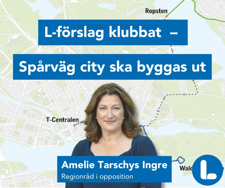 I går klubbade Region Stockholm igenom Liberalernas och @AmelieTarschys förslag att bygga ut Spårväg city. 

Detta är ett viktigt exempel på hur Liberalernas politik för klimatsmart och tillgängligt resande blir verklighet i regionen. https://t.co/qlSGncMyon