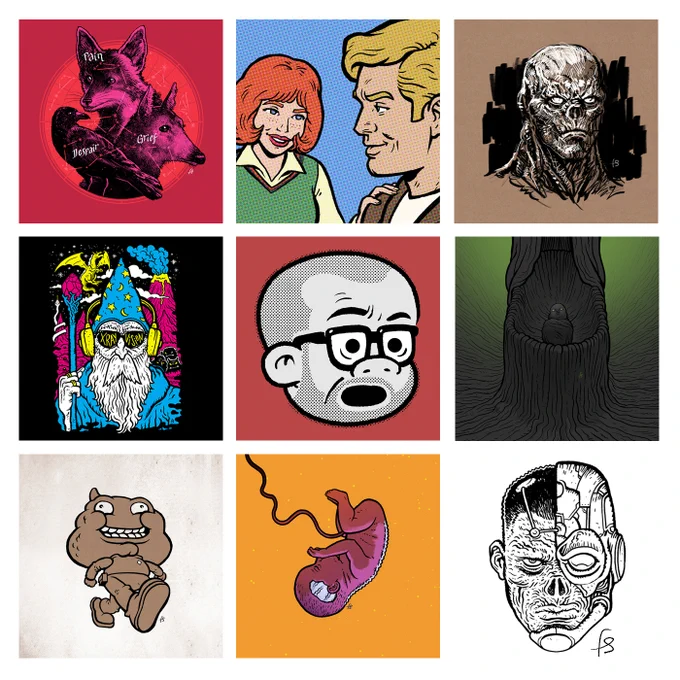 Here's my #artvsartist2022 - just original illustrations, no coloring work (I'll do a separate post just with those) #digitalart #illustration 