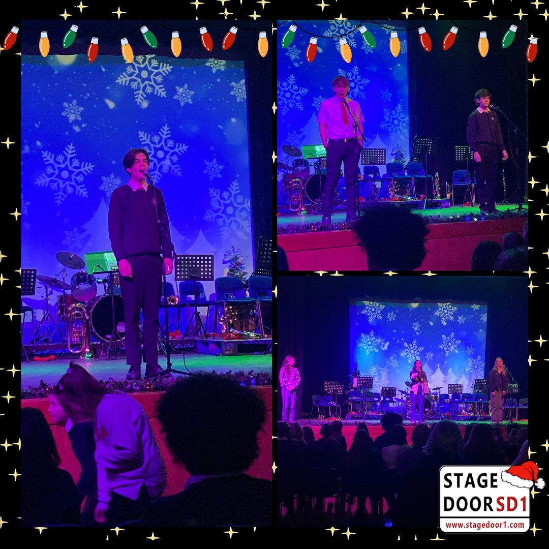 stagedoor1youth's tweet photo. Take a look at our wonderful Seniors (and some last minute Junior and Infant editions!!) singing at Llantwit Major School’s Christmas Fayre last night! 🎶

They performed some solos, duets, and group numbers, with the finale song being (of course) Sparkle and Shine! 🤩🤩🤩 https://t.co/AokPel2whM