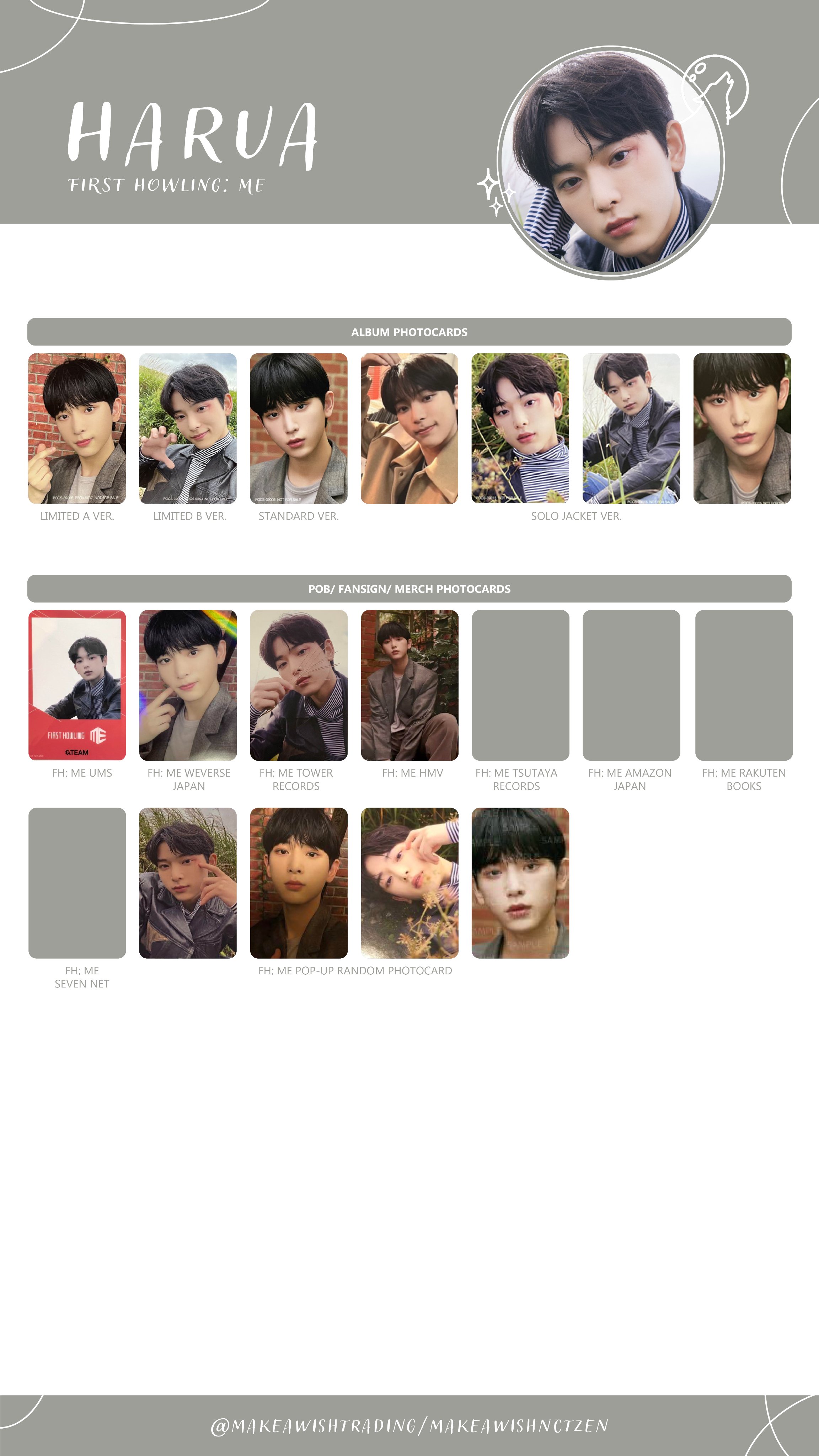 &amp;TEAM HARUA PhotoCard トレカ fan party &TEAM ファンパーティ ハルア トレカ