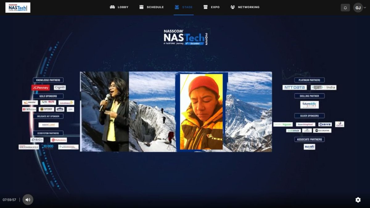 nasscom_member_'s tweet image. &quot;What I learnt was everything that happens in life, it happens for a reason, we may not know the answers or reasons then but eventually we will know it&quot; says @Vamini1111, Mountaineer &amp;amp; VP - Marsh McLennan while sharing her inspiring &amp;amp; motivating story at #NASTech2022.