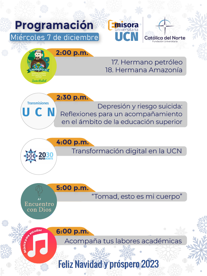 EmisoraUCN's tweet photo. 🔊 Escucha la #ProgramaciónRadial de la tarde
🎧 https://t.co/hx9pva6QqT
#EmisoraUniversitariaUCN 
#EmisoraUCN  #CatólicaDelNorte 
https://t.co/qAQUCno0S4 https://t.co/bqWr5loR2h
