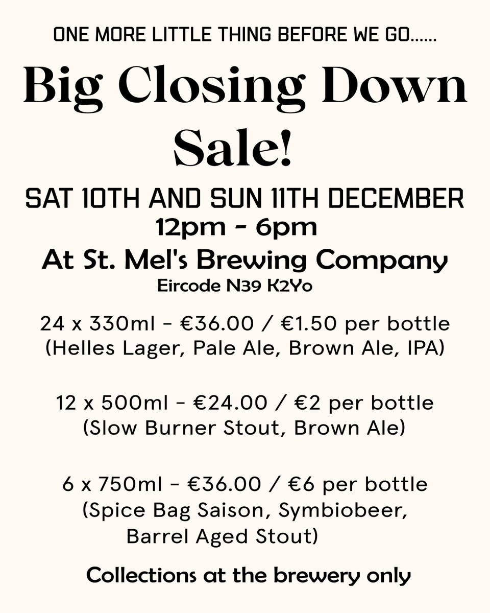After a 9 year rollercoaster ride we have decided to hang up our mash paddles and move on to other opportunities. Thanks to our amazing customers, our colleagues in the industry and our suppliers for everything. Some journey! Happy Christmas to you all.