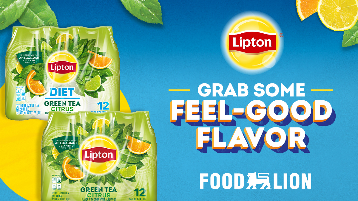 Save $1 when you buy two Lipton 12-packs! Load coupon: food-lion.co/3F4LNeN