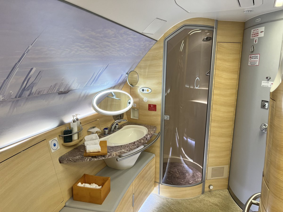 jhumphre's tweet photo. Emirates First Class DXB-IAH. Next is the caviar course. #A380 #emiratesfirstclass #domperignon2003 https://t.co/BMBgmeulRK
