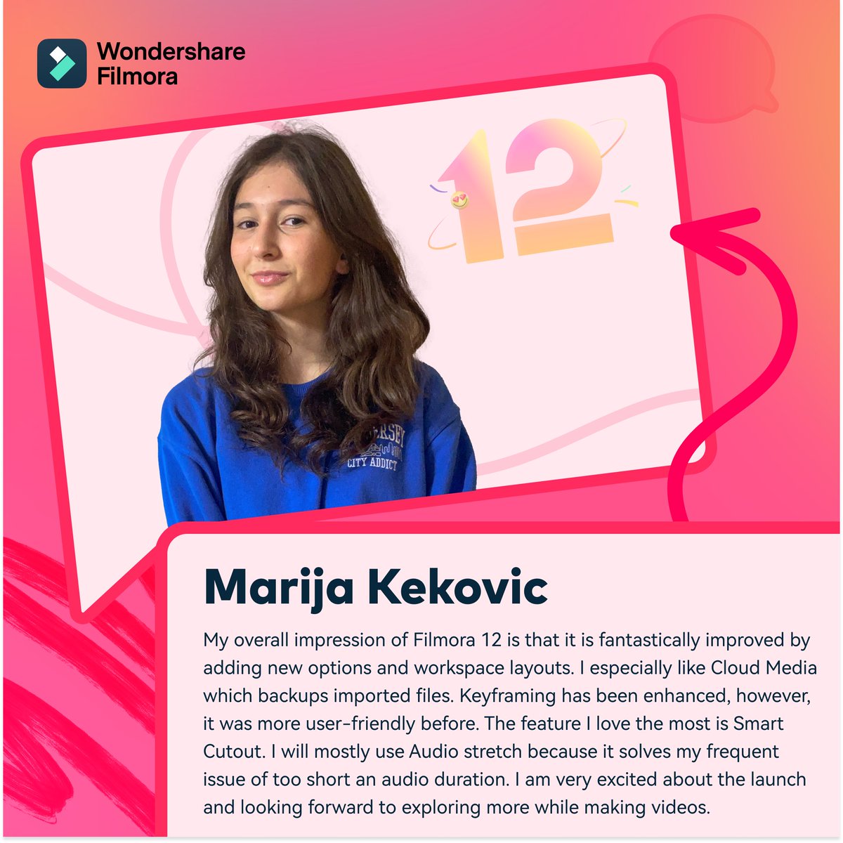 Filmora_Editor's tweet photo. Hey, have you tried Filmora 1️⃣2️⃣ beta yet? Check out the reviews from 4 video creators that are invited as Special Guests during testing!

🎉Shout out to:
@getthebaggaming
@alexismerin_
@JackyNg23302005
Marija Kekovic https://t.co/nGe6G9KCay