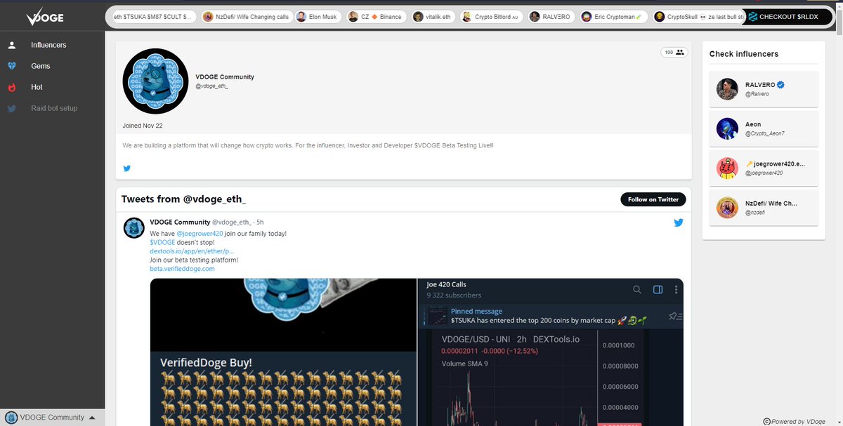 vdoge_eth_'s tweet photo. In celebration of our Beta Platform Launch, we will be hosting a competition to spread the news about $VDOGE❤️‍🔥
Login &amp; take a Snapshot of your $VDOGE profile
Add 10 influencers to your watchlist
Post on Twitter and tag👇
#Verified $VDOGE @vdoge_eth_
3 X Winners / $150 in prizes https://t.co/c4yxDFQ5Lp