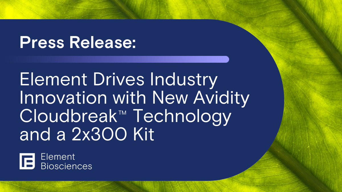 ElemBio's tweet photo. Breaking news from @ElemBio: https://t.co/ocAXhSOSDW. Get ready for Avidity Cloudbreak–coming in 2023, Element’s latest chemistry sets a new benchmark for cost effective sequencing. Cloudbreak delivers even faster and more flexible sequencing, with industry leading data quality. https://t.co/t7qIGZONtO