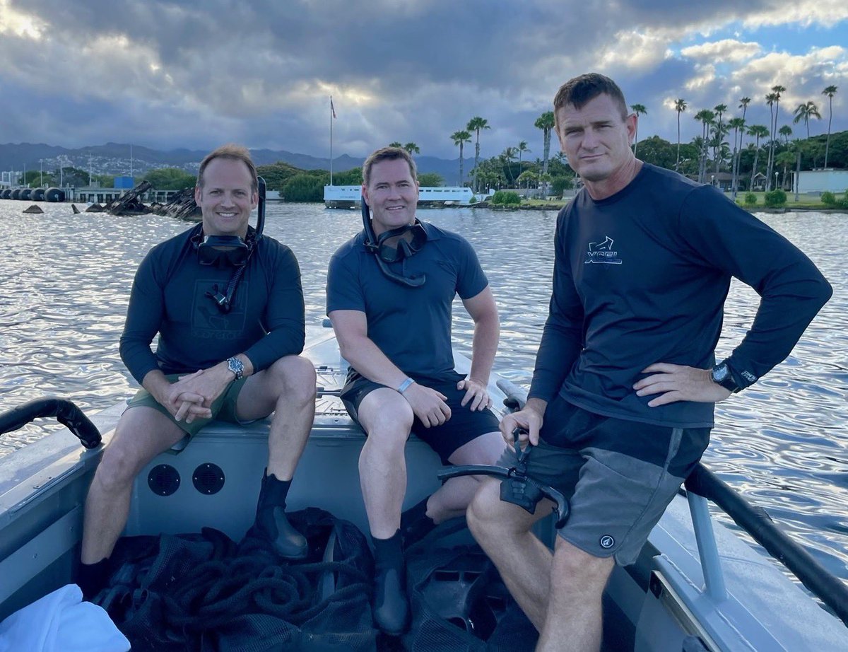 michaelgwaltz's tweet photo. This year, I had the opportunity to swim the wrecks of the U.S.S. Utah and Arizona with SEALs based in Pearl Harbor. What an honor.

On the 81st anniversary of the attack on Pearl Harbor, we remember those who lost their lives that day and the many that followed. #NeverForget 🇺🇸 https://t.co/HuAHVu7duO