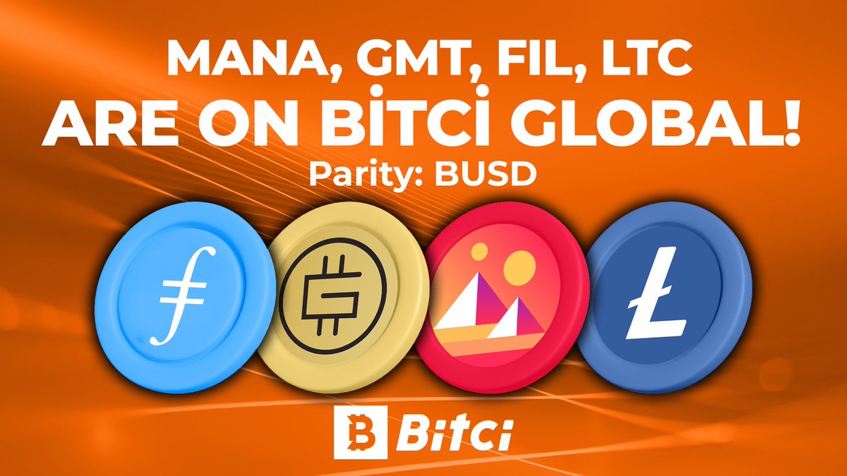 bitcicomglobal's tweet photo. #MANA, #GMT, #FIL, #LTC are on #BitciGlobal!
Trading has started! 🎉
#Bitci #NexttoWinners https://t.co/x7eZyHrrLy
