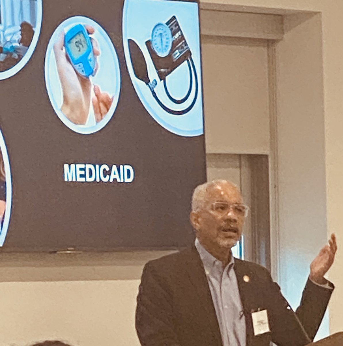 GeneRansom's tweet photo. George Bone MD @MedChiupdates past president speaks about the importance of #Medcaid funding in Prince George’s County @PGCMS and #MedChi strongly supports Medicaid funding for patients. https://t.co/QtrgXLYlUa