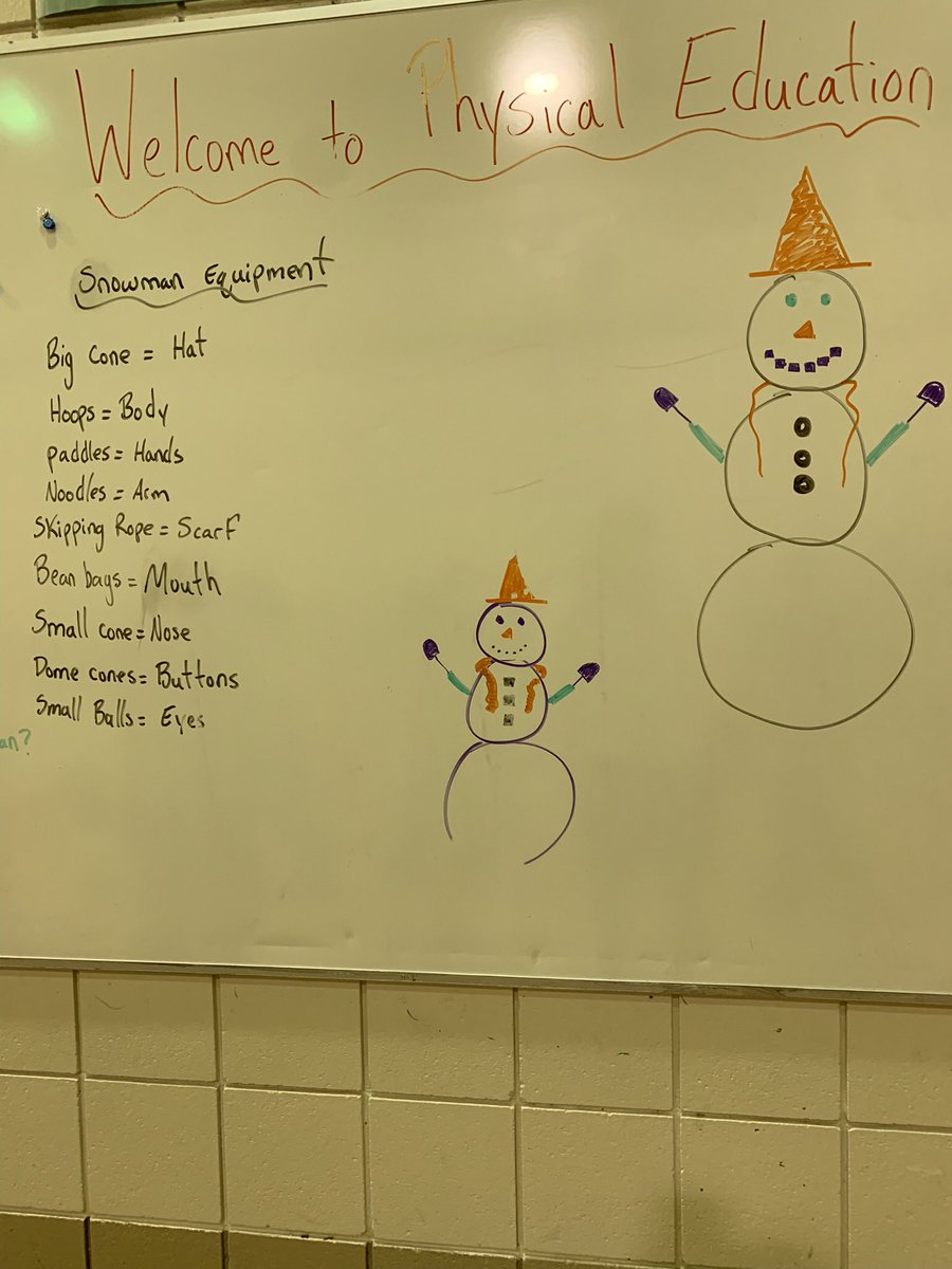 JKlym73's tweet photo. ⛄️Do you wanna build a snowman⛄️ 

Students have to try and successfully flip a cone and run to the other end of the gym where they’ll find pieces of equipment to build their snowman. #physed #wsdpe #WinnipegSD https://t.co/dwxuyGm2IR
