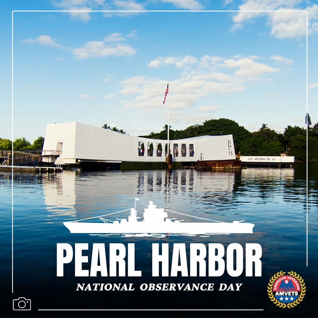 AMVETSHQ's tweet photo. On this day 81 years ago, America lost 2,008 sailors, 109 Marines, 218 soldiers, 238 Airmen and 68 civilians without warning, and another 1,000 people were wounded. 

AMVETS solemnly honors the men and women who died in the devastating attack on #PearlHarbor. https://t.co/ptbn6S6Dpn