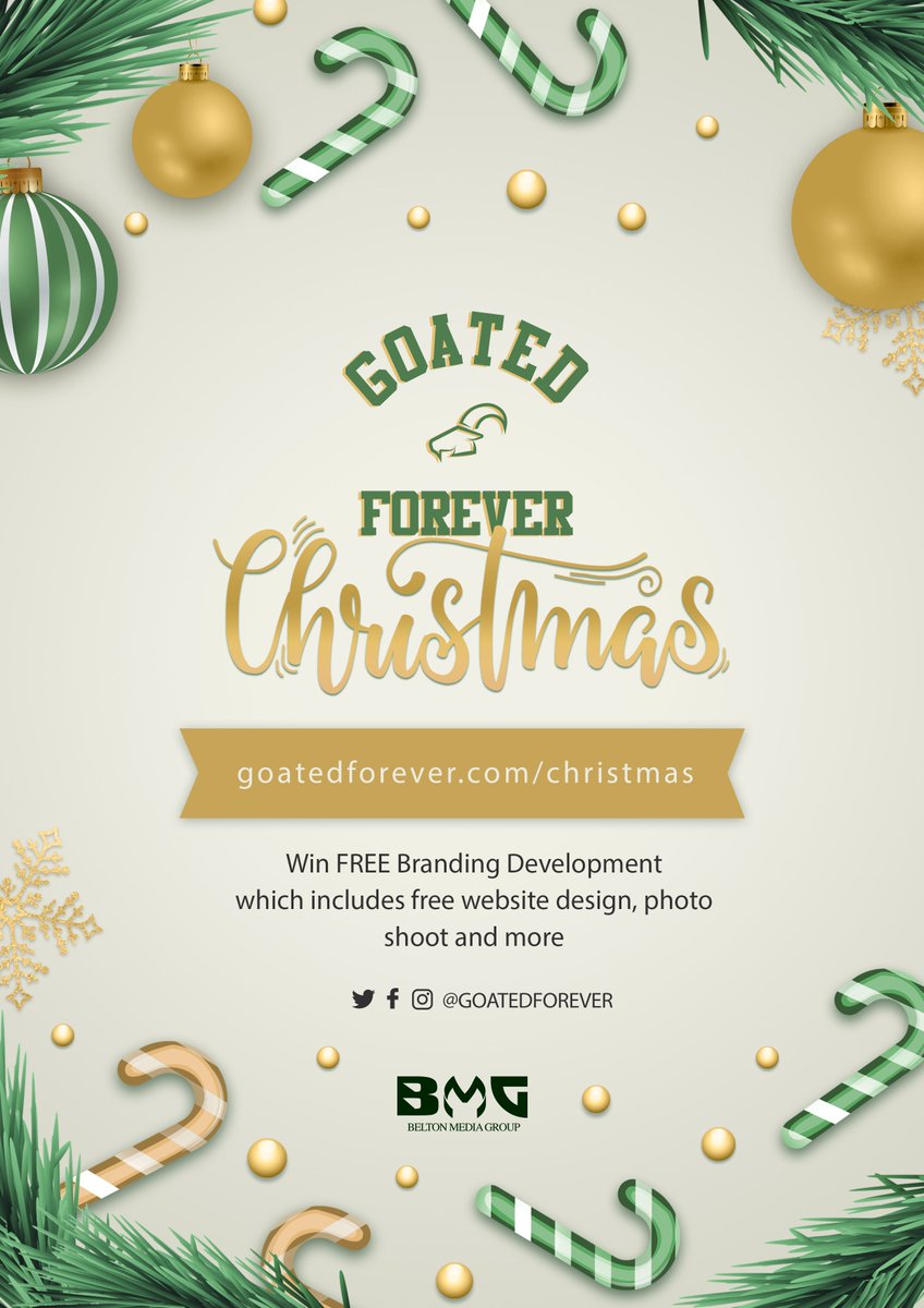 goatedforever's tweet photo. We want your Christmas to be Goated Forever! Enter to win Free Branding Development by us including Free Website design, photo shoot and many more by us on https://t.co/fQzvT4IIiB

Winner will be announced on Christmas 🎄 #goatedforever https://t.co/N5MBglEnDF