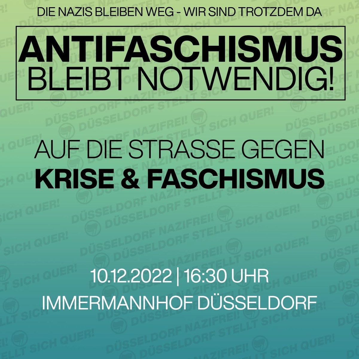 duesseldorfquer's tweet photo. Am 13.12. gehen wir gegen die AfD auf die Straße. Am 10.12. feiern wir das Fernbleiben der Nazipartei NSP. Unsere Aufruf zur Demo am 10.12. findet hier hier: https://t.co/02B07AE0a7
#dus1012 #dus1312 #antifa #Reichsbuerger #antifa #fightnsp #nonsp #noafd #nonazi https://t.co/4sAGv9olTv