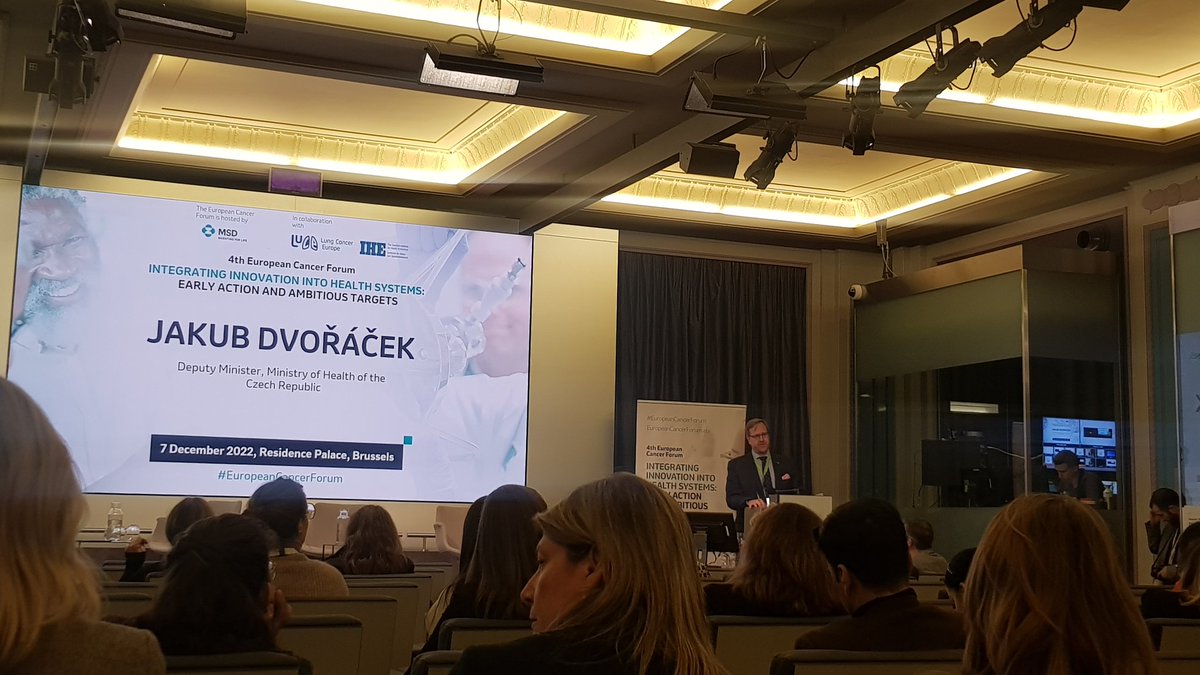 #EuropeanCancerForum @JakubDvoracek from @EU2022_CZ addresses the lessons learnt from the #COVID19 pandemic: ✅ Resources invested in #health ✅ National #recovery plan with a focus on #workforce retention ✅ Reduce regional inequalities ✅ Availability of #treatments