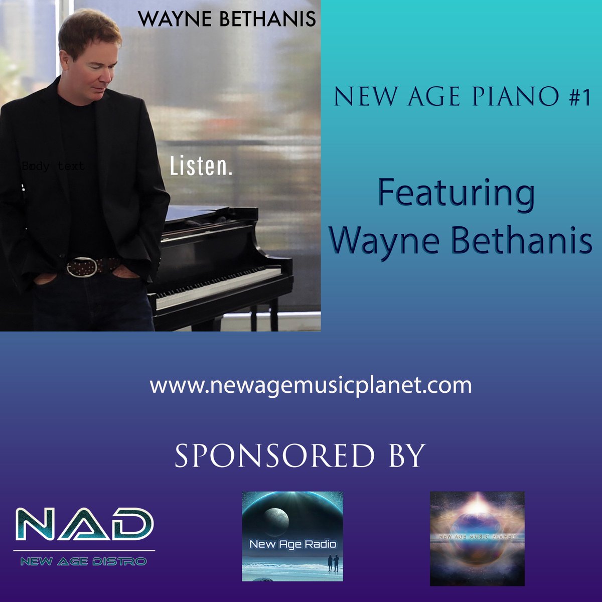 mixcloud.com/NewAgeMusicPla…  <a href="/WayneBethanis/">Wayne Bethanis</a> <a href="/fionajoymusic/">Fiona Joy Hawkins</a> <a href="/Robeone1/">Robert Schindler</a> <a href="/EdBazelPiano/">Ed Bazel Piano</a> <a href="/The_B_Company/">B. 💙</a> <a href="/MaestraMusicNow/">Karen Biehl / Maestra Music</a> <a href="/oscarpask/">Oscar Pascasio</a> <a href="/cbarela108/">Carolyn Barela Music & Media Scoring</a> <a href="/Suonimusicaidee/">Lorenzo Tempesti</a> <a href="/LisaCullum6/">Lisa Cullum</a> <a href="/newagemusicnow/">New Age Distro</a>