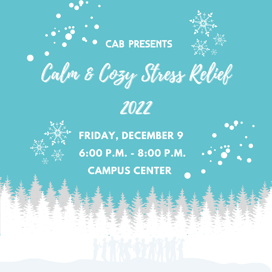 WNE_Involvement's tweet photo. Join CAB for a night filled with free sweatshirts, hot cocoa, massages, and all the things you need to stay calm &amp; cozy! https://t.co/I8SMwaamqO