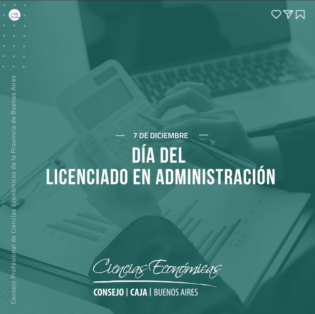 dlgtandil's tweet photo. FELÍZ DÍA DEL LICENCIADO EN ADMINISTRACIÓN
Desde la Delegación Tandil del Consejo Profesional de Ciencias Económicas de la Provincia de Buenos Aires, saludamos y felicitamos a los Licenciados en Administración al celebrarse su día. https://t.co/bmXMmnalqm