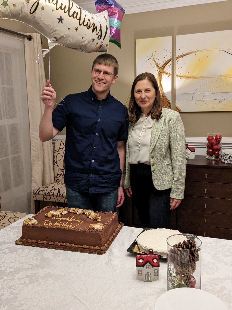 salsb's tweet photo. Congrats to Matthew Waldrip, who defended his dissertation yesterday! Pictured with his advisor @oanajurchescu .  #wfu #wfuphysics #Physics https://t.co/I6iQ06PnVo