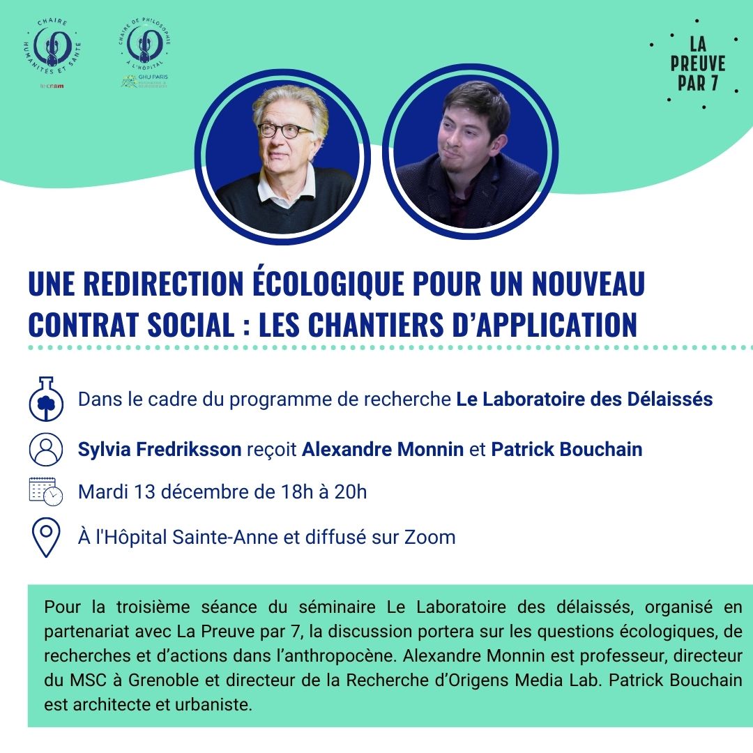 Sylvia Fredriksson | @sylvia_fredriksson@mamot.fr (@s_fredriksson) on Twitter photo Le renoncement, comme question philosophique à débattre collectivement et comme composante d’un apprentissage encore à faire.
Telle sera l'entrée de notre débat mardi prochain, à 18h, avec Alexandre Monnin <a href="/aamonnz/">Alexandre Monnin</a> et Patrick Bouchain dans le cadre du Laboratoire des Délaissés Le renoncement, comme question philosophique à débattre collectivement et comme composante d’un apprentissage encore à faire.
Telle sera l'entrée de notre débat mardi prochain, à 18h, avec Alexandre Monnin <a href="/aamonnz/">Alexandre Monnin</a> et Patrick Bouchain dans le cadre du Laboratoire des Délaissés