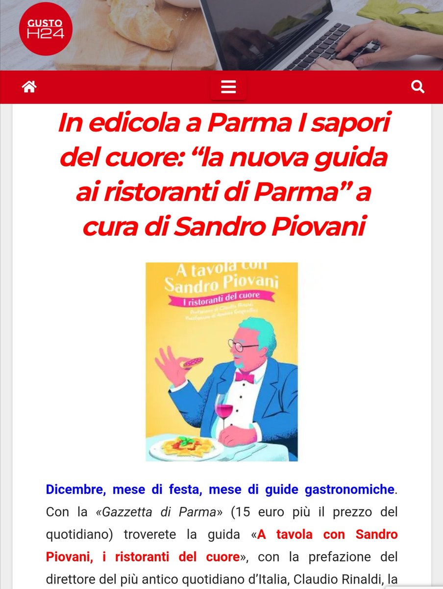 EdTroiano's tweet photo. Con la #Gazzetta di Parma “A Tavola con Sandro Piovani”
In edicola “I sapori del cuore: la nuova guida ai ristoranti di Parma” di Sandro #Piovani
Su @GustoH24
https://t.co/2lHED98fug
@parmawelcomeoff @PiovaniSandro @pino_zuliani @paoloigna1 @theonlyparmesan @ClaudioLeporati https://t.co/nv29tDmVuJ