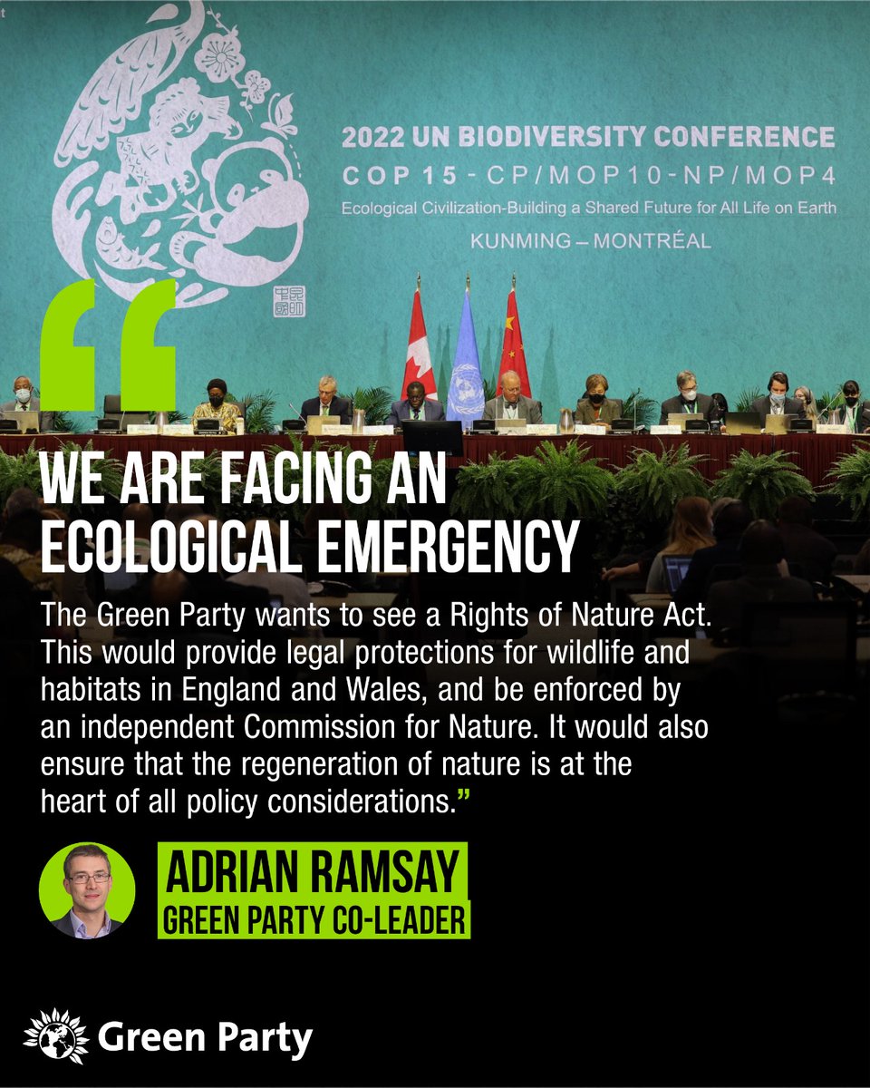💬 “Despite the UK being one of the most nature depleted countries in the world, Thérèse Coffey is attending the UN biodiversity summit empty handed.”

@adrianramsay on our calls for a Rights of Nature Act as COP15 gets started 👇