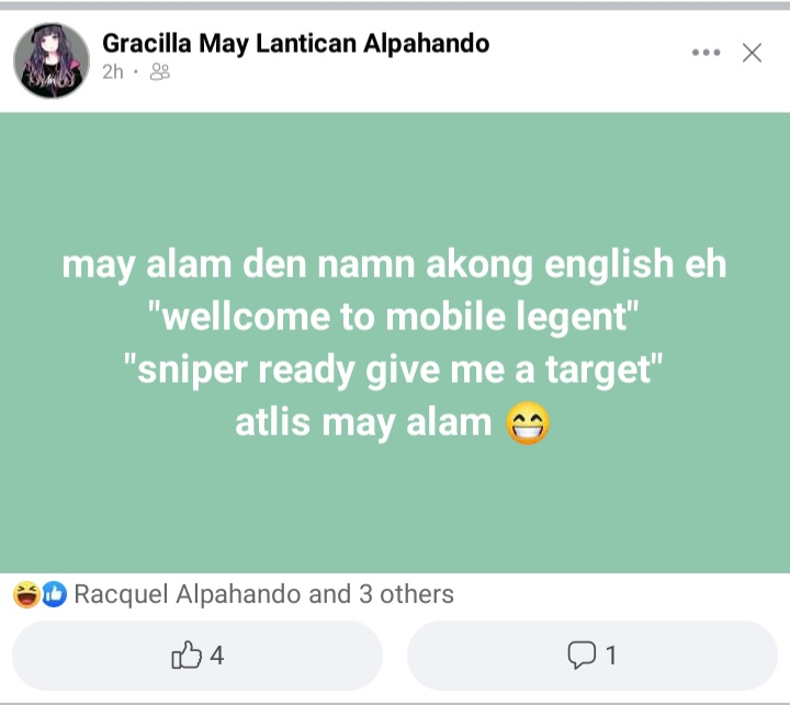 Yan kac puro ka "mobile lents" mali tuloy spelling mo nako nako tong batang to